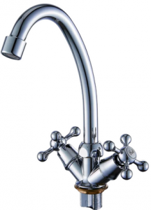 КУХНЯ  ЭВЕРЕСТ  B49-351  1/2" к КРЕСТ с выc. изливом НА ГАЙКЕ (уп. 2 шт)